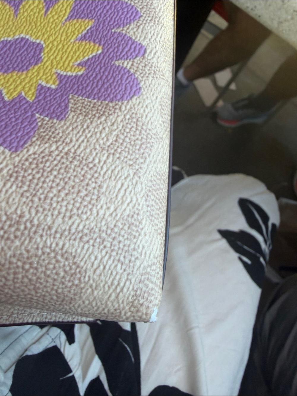 Coach Beige Tote with Purple and Yellow Floral Design - Picture 16 of 16